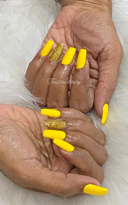 yellow nail extensions in kolkata